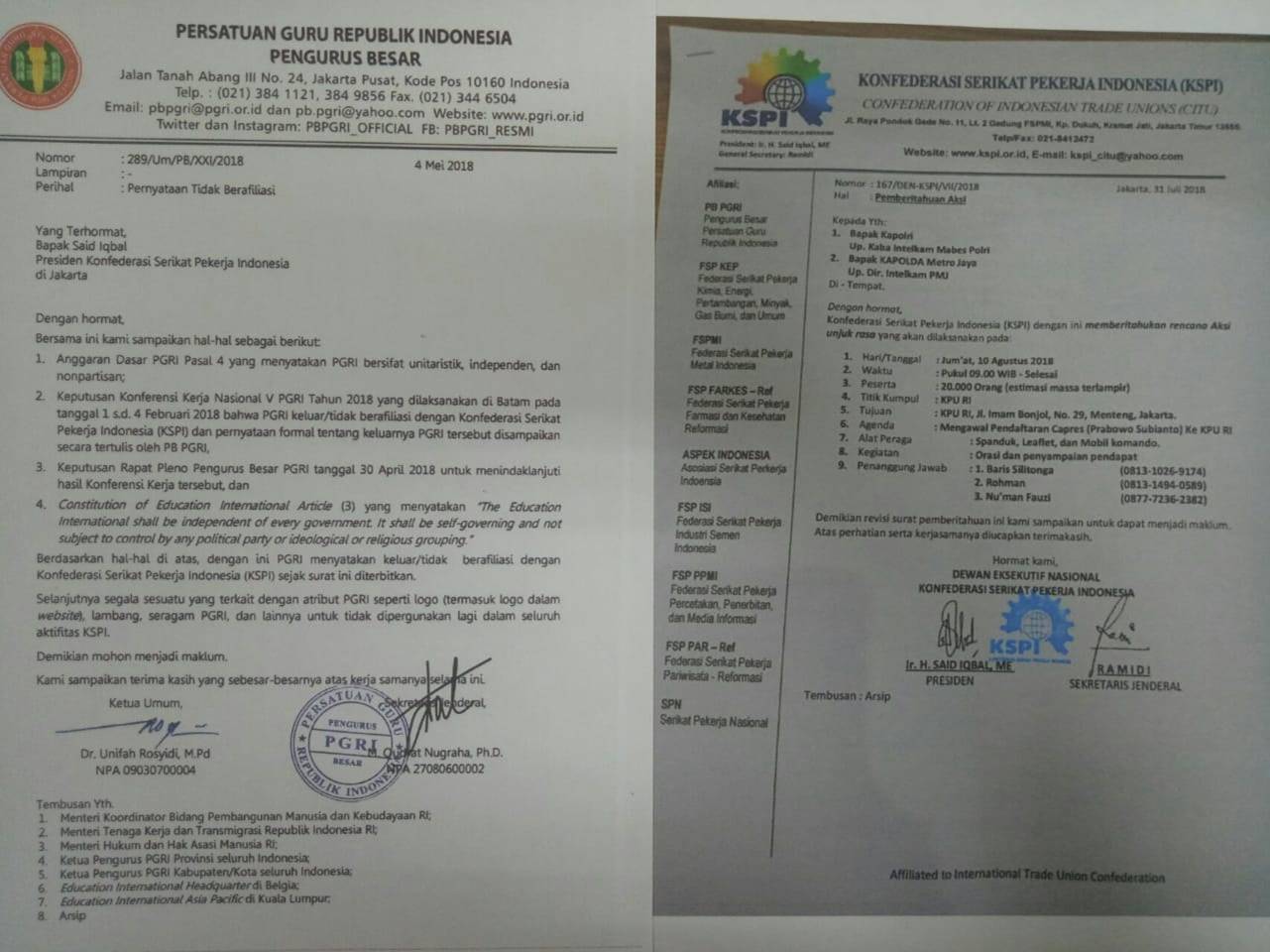 PGRI Keluar dari KSPI