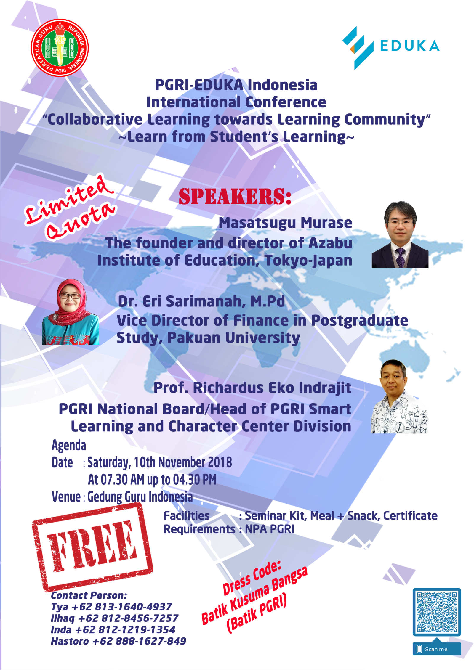PGRI-EDUKA Indonesia International Conference “Collaborative Learning towards Learning Community” ~Learn from student’s learning~
