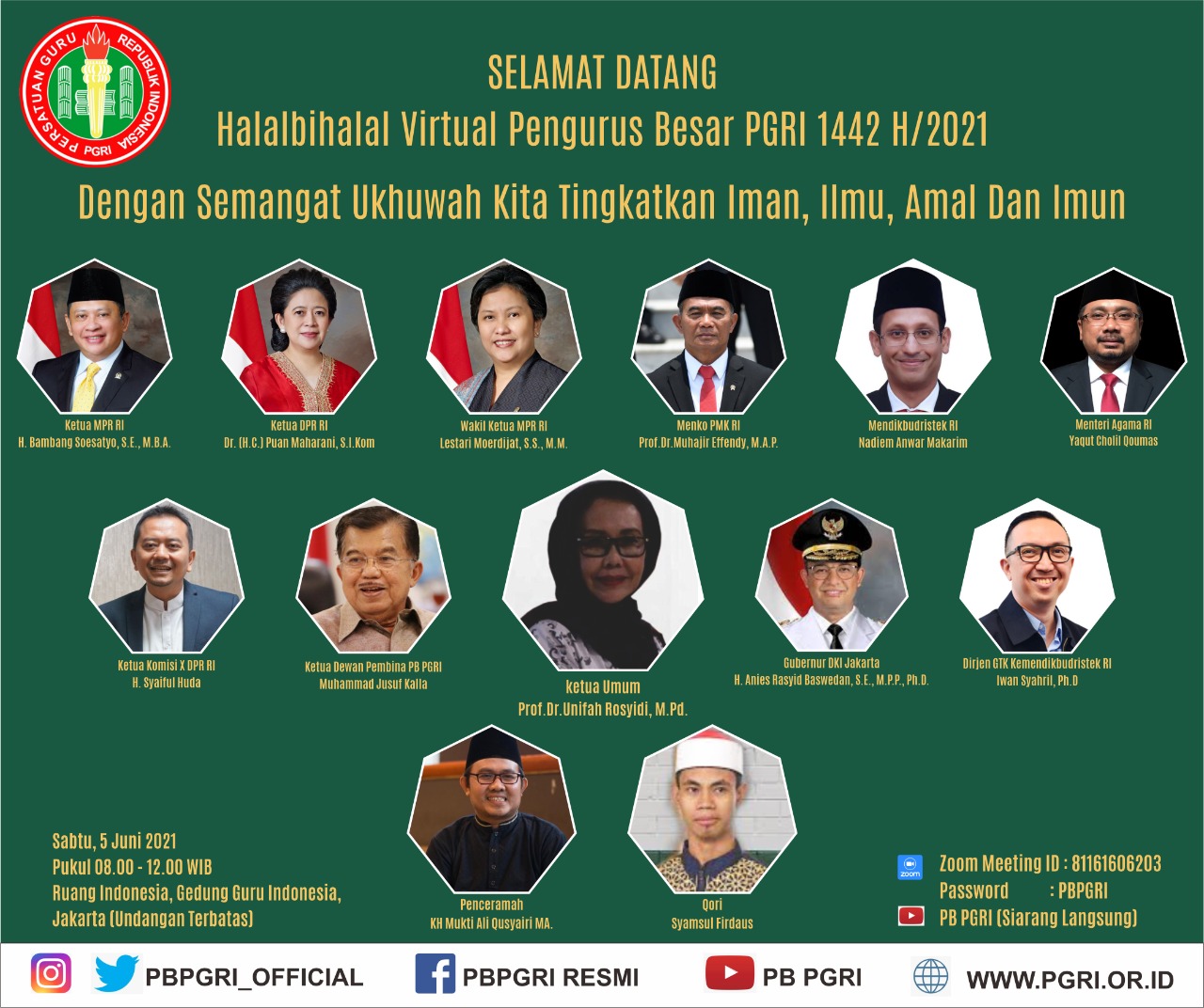 Halal Bi Halal Virtual PB PGRI 2021